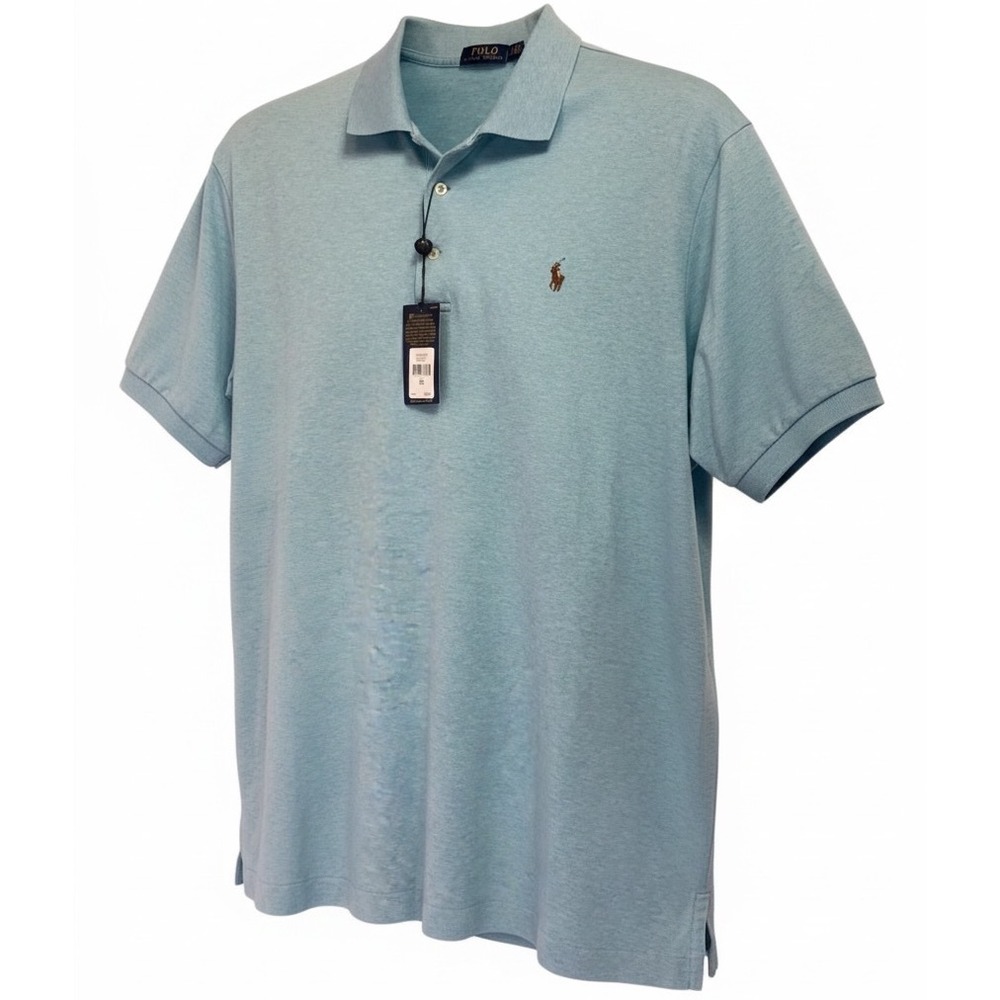 Polo Ralph Lauren Mens 2XL Cotton Polo Shirt Blue Heather (O27) NWTs